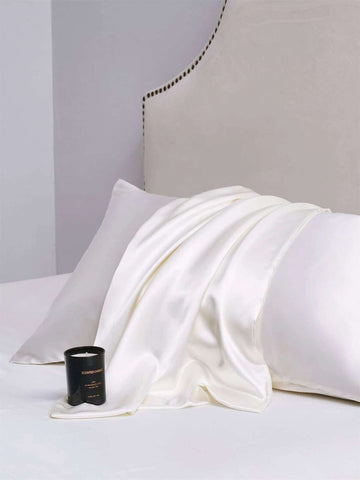1pc Soft And Breathable Ice Silk Satin Pillowcase In Water Blue