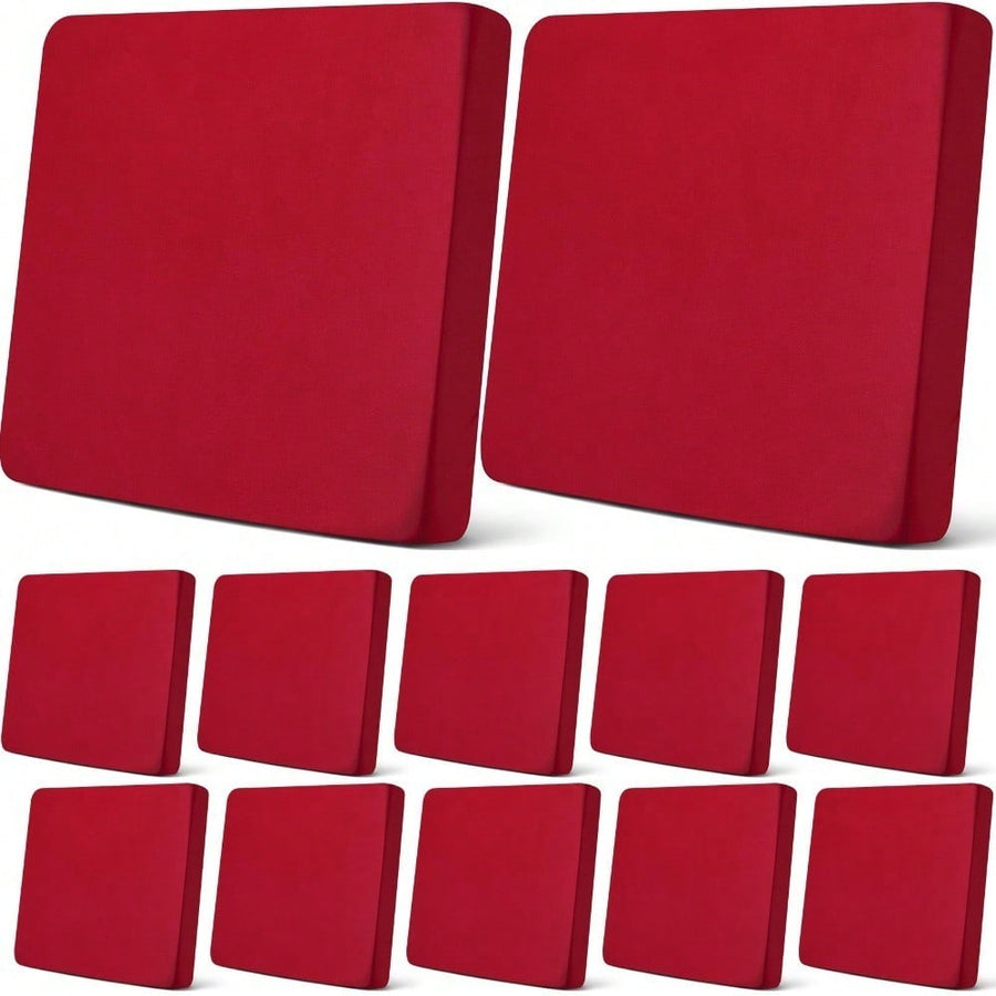 2/4/6/8Pcs Wine Red Patio Cushion Covers, Simple Solid Stretch Polyester Square Individual Washable Anti-Scratch Furniture Protector Couch Sofa Cushion Slipcovers For Indoor Outdoor Garden Backyard All Seasons